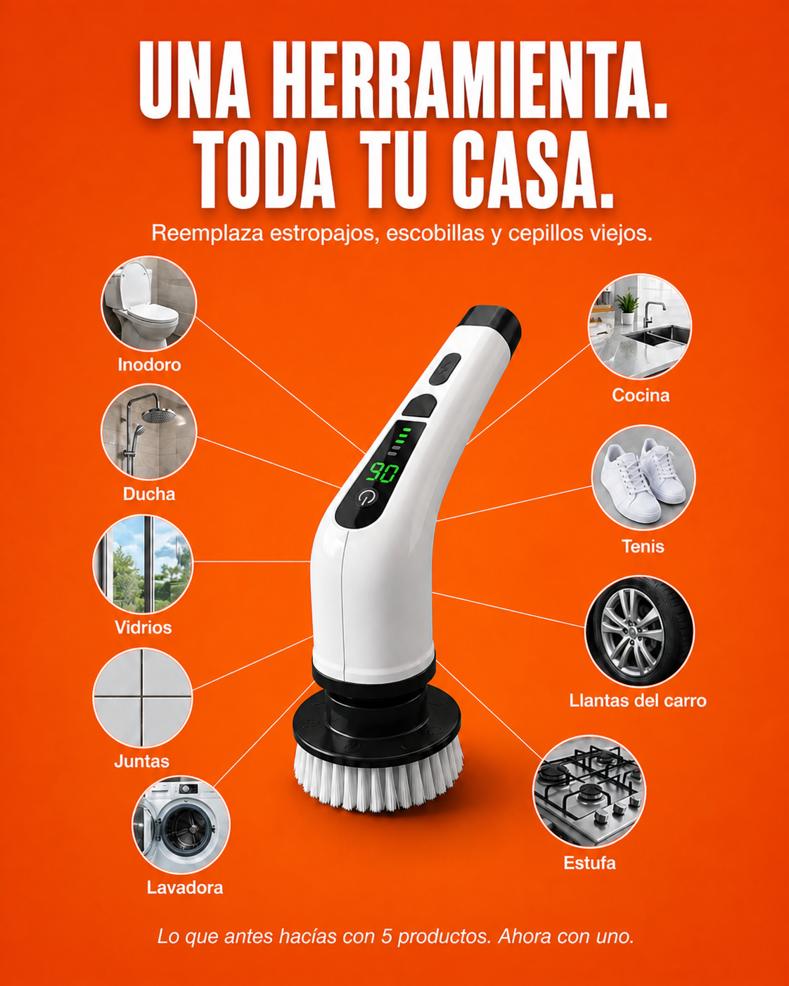 GiroClean™ 9 EN 1 - Cepillo giratorio para una limpieza profunda