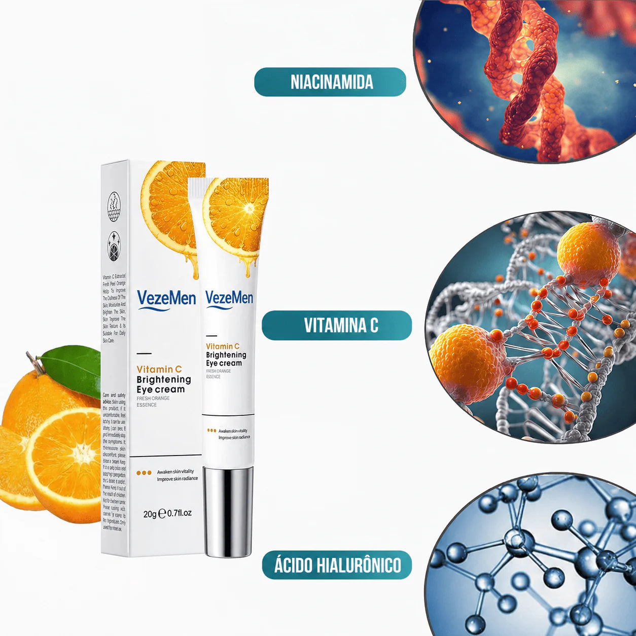 Crema Antiedad para Hombres - VezeMen [Vitamina C, Ácido Hialurónico + Niacinamida]