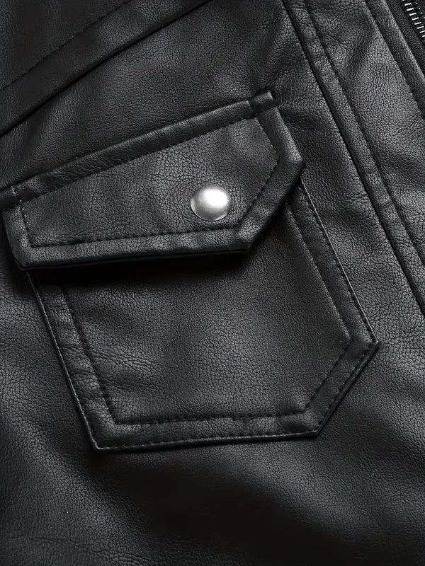 Chaqueta de cuero para motociclista - Casual de invierno PU