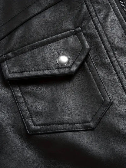 Chaqueta de cuero para motociclista - Casual de invierno PU