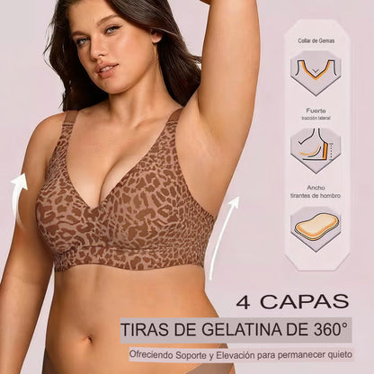 Brasier Sin Aro Ultra Firme Leopardo | Soporte y Comodidad Premium
