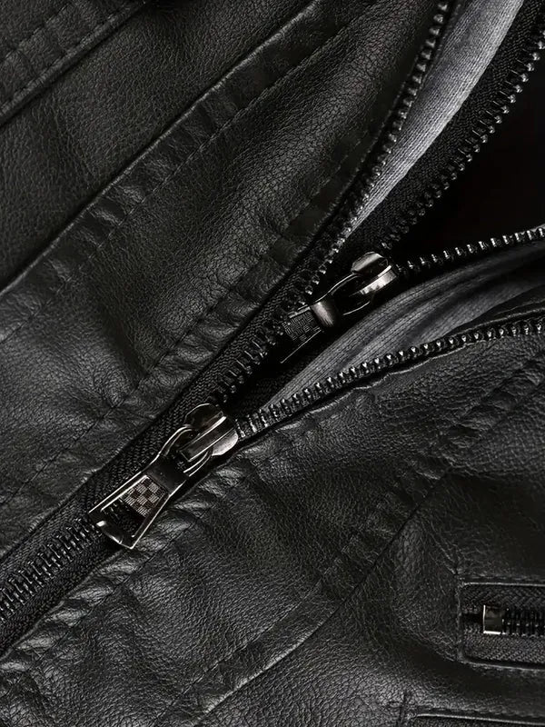 Chaqueta de cuero para motociclista - Casual de invierno PU