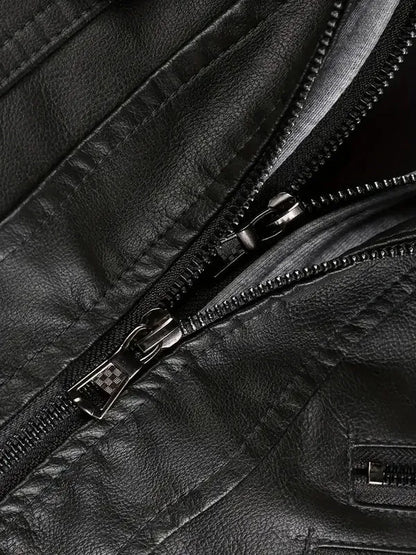 Chaqueta de cuero para motociclista - Casual de invierno PU