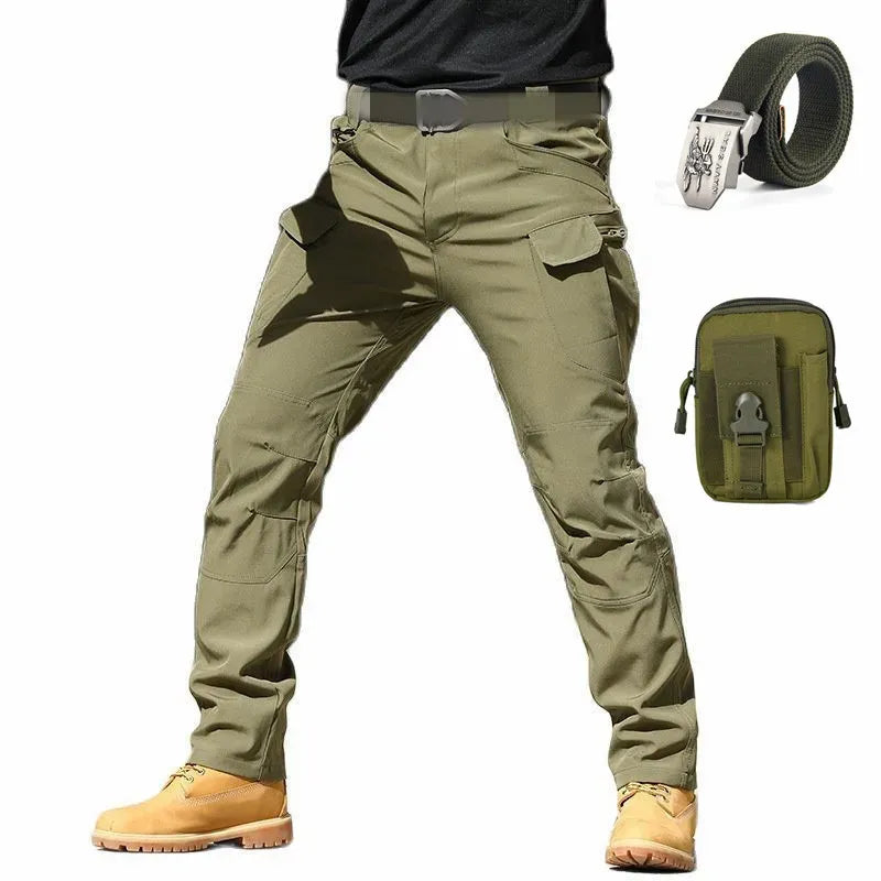 Pantalones tácticos militares impermeables - Delta Force + Cinturón táctico Elite y bolsa premium