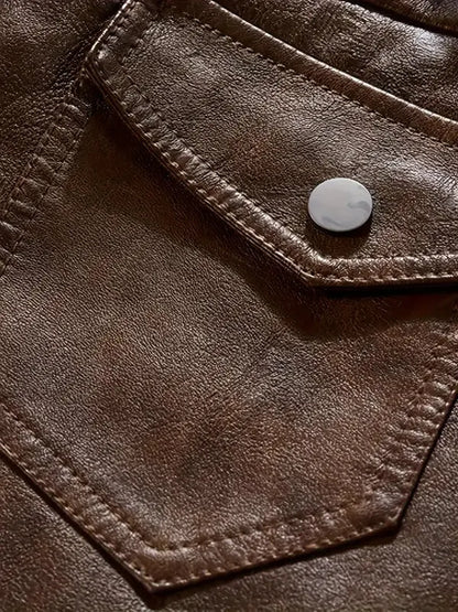 Chaqueta de cuero para motociclista - Casual de invierno PU