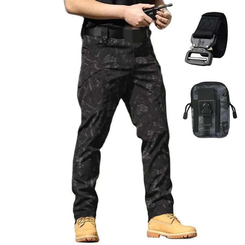Pantalones tácticos militares impermeables - Delta Force + Cinturón táctico Elite y bolsa premium