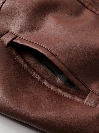 Chaqueta de cuero para motociclista - Casual de invierno PU