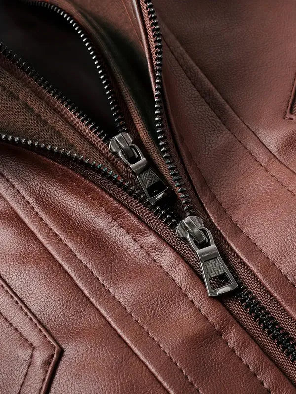Chaqueta de cuero para motociclista - Casual de invierno PU