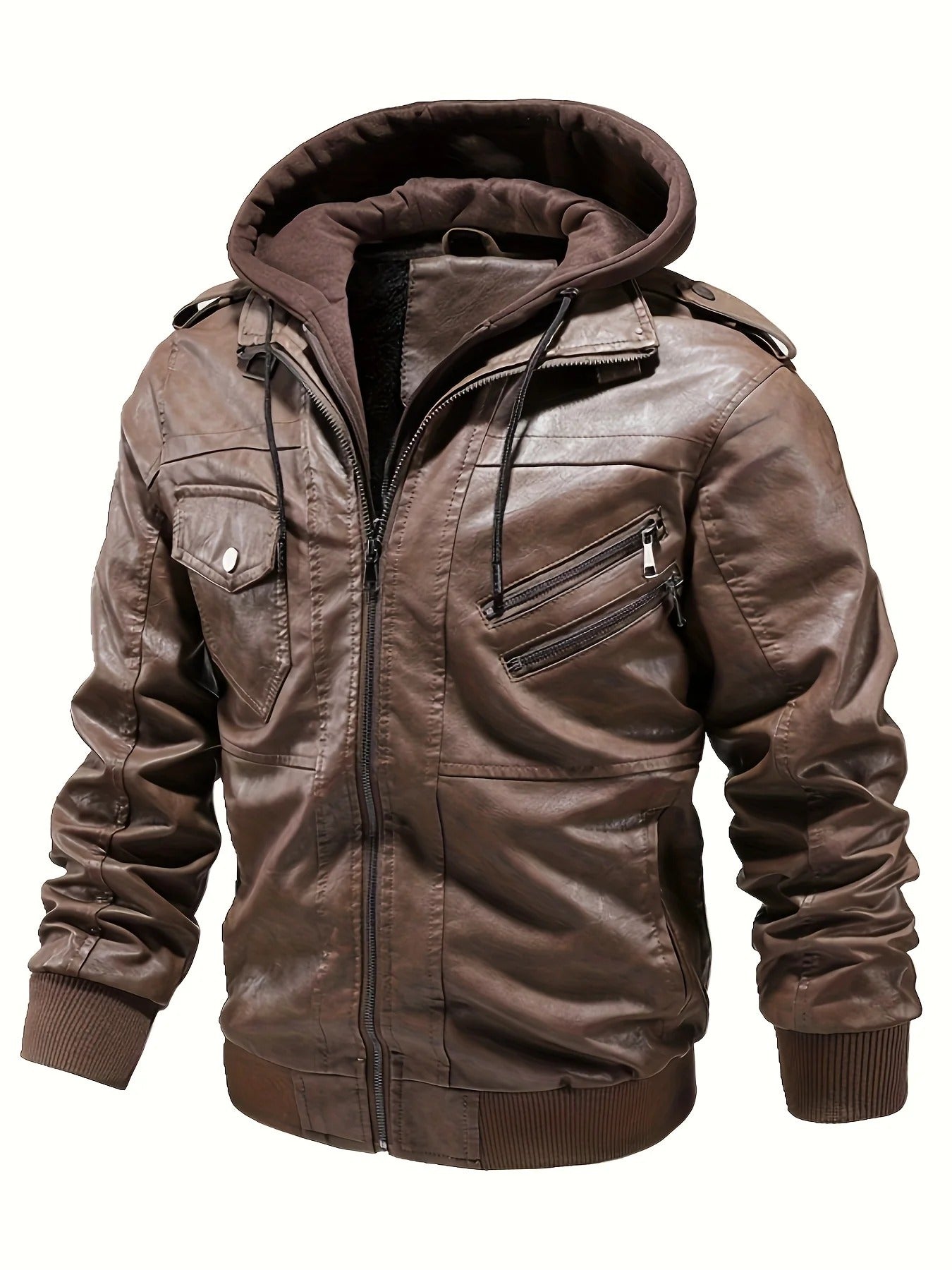 Chaqueta de cuero para motociclista - Casual de invierno PU