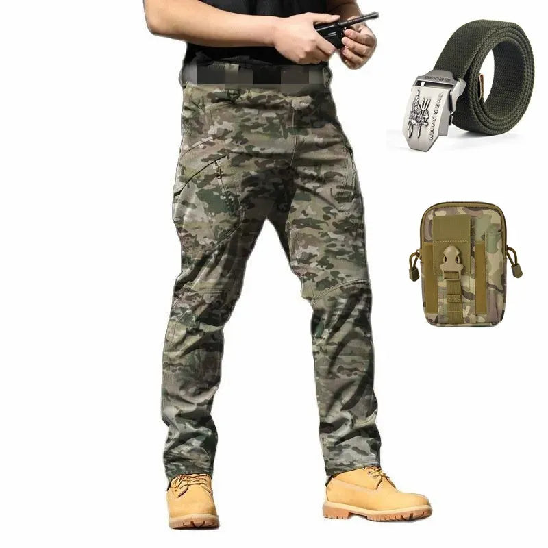 Pantalones tácticos militares impermeables - Delta Force + Cinturón táctico Elite y bolsa premium
