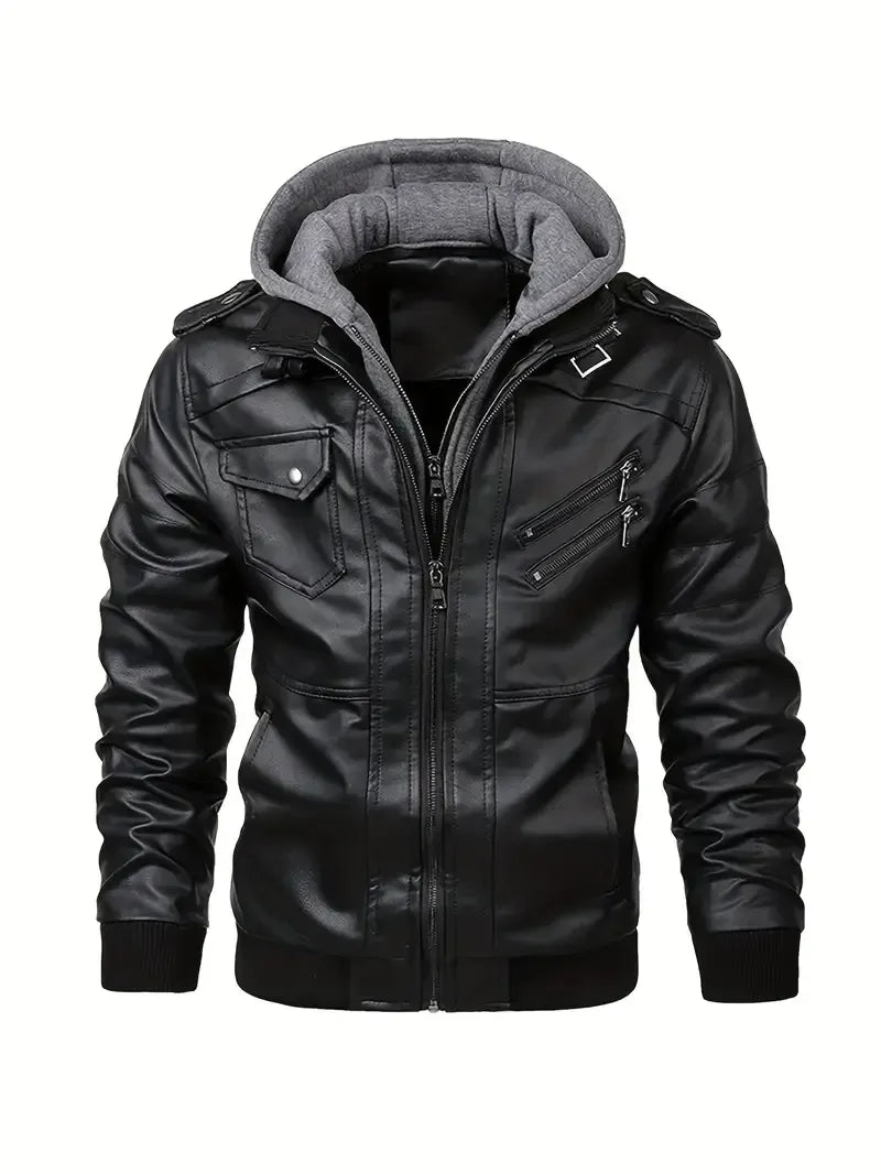 Chaqueta de cuero para motociclista - Casual de invierno PU