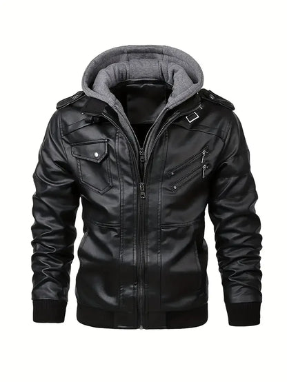 Chaqueta de cuero para motociclista - Casual de invierno PU