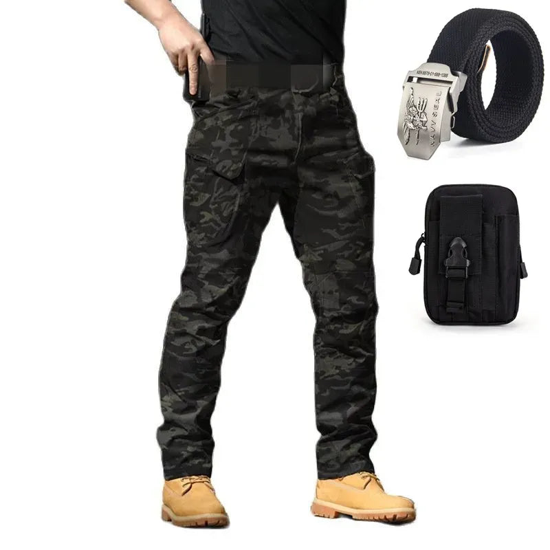 Pantalones tácticos militares impermeables - Delta Force + Cinturón táctico Elite y bolsa premium